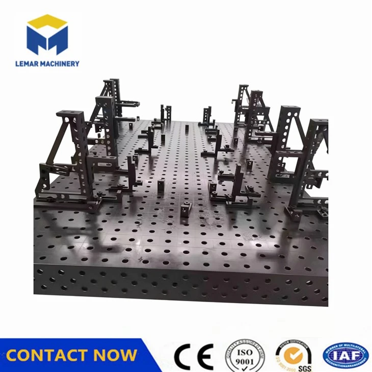 welding fixture table with clamps